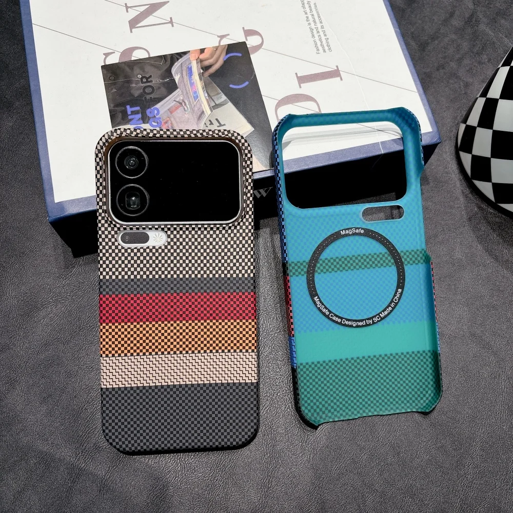Luxury Carbon Fiber Texture Wireless Charging Magnetic Phone Case