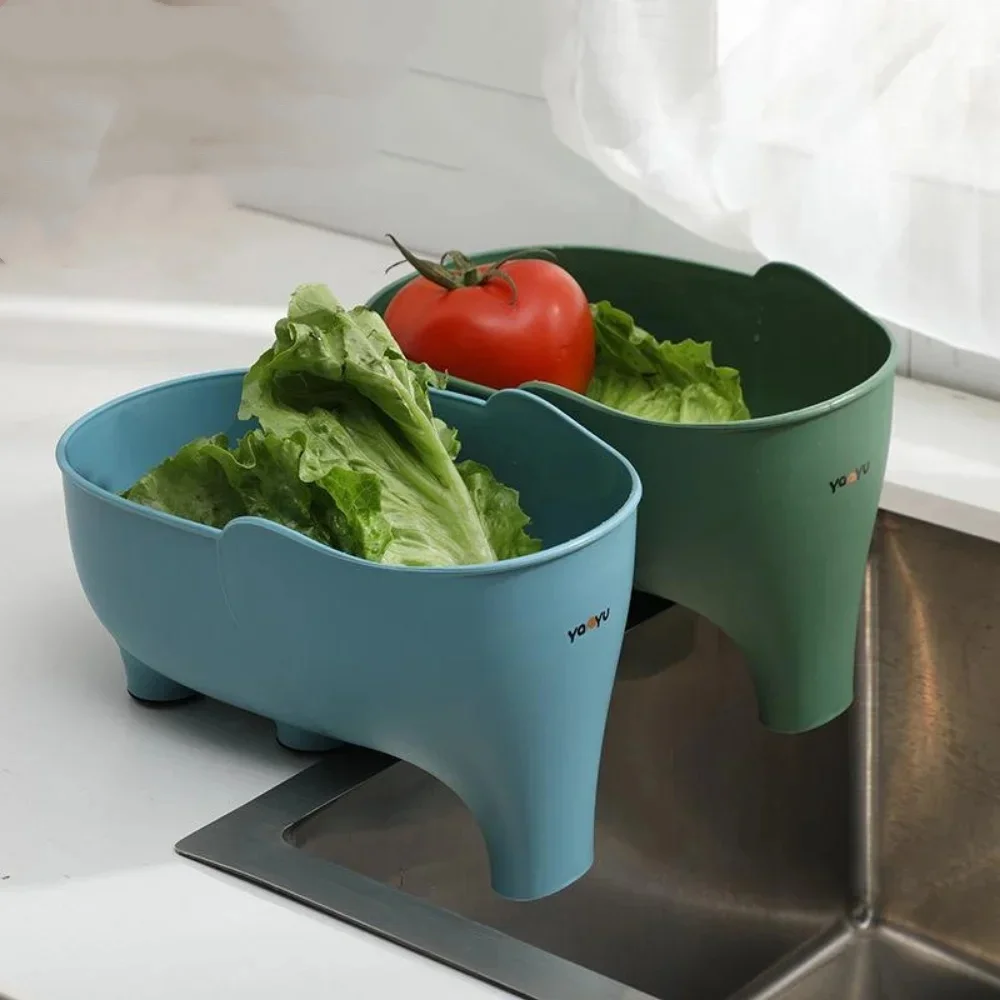 Sink Strainer Drain Basket Fruit and Vegetable Washing Basket Hanging Drainer Rack Kitchen Accessories