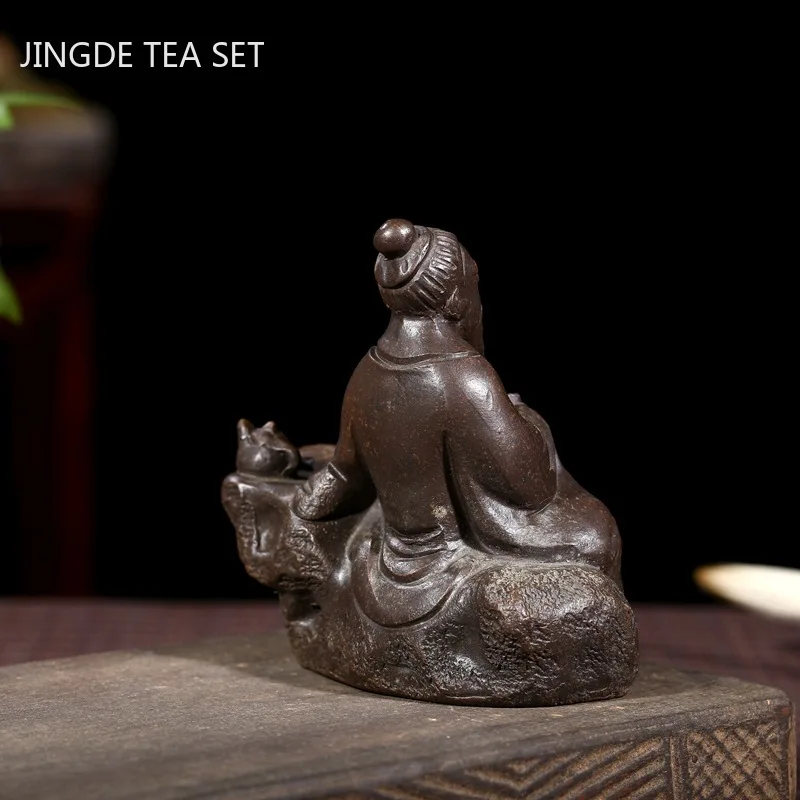 Chinese Tea Table Yixing Purple Clay Tea Pet Ornaments Handmade Sculpture Decoration Art Decor Crafts Teaware Gifts tea pet ornaments