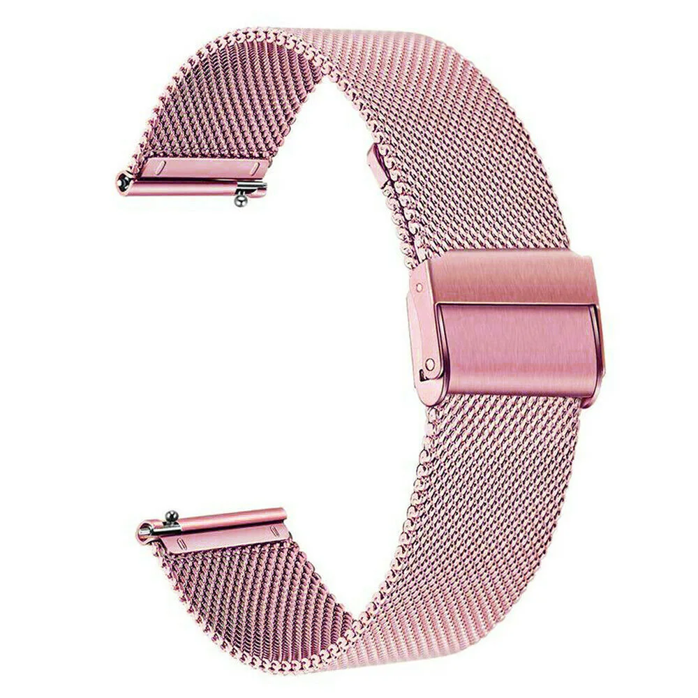 Black 20mm Metal Watch Band - Adjustable Strap