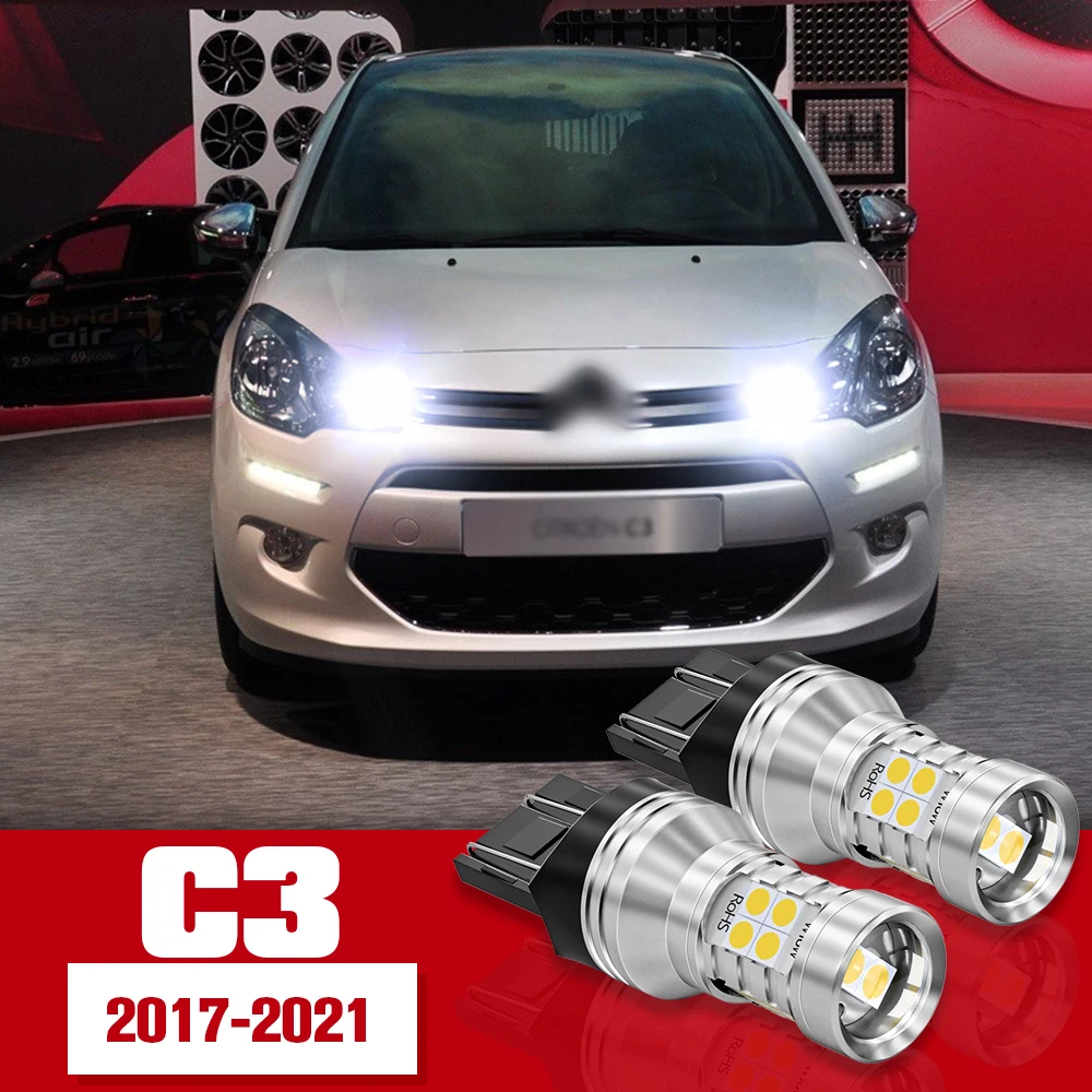 

2pcs LED Accessories Daytime Running Light DRL For Citroen C3 2017 2018 2019 2020 2021
