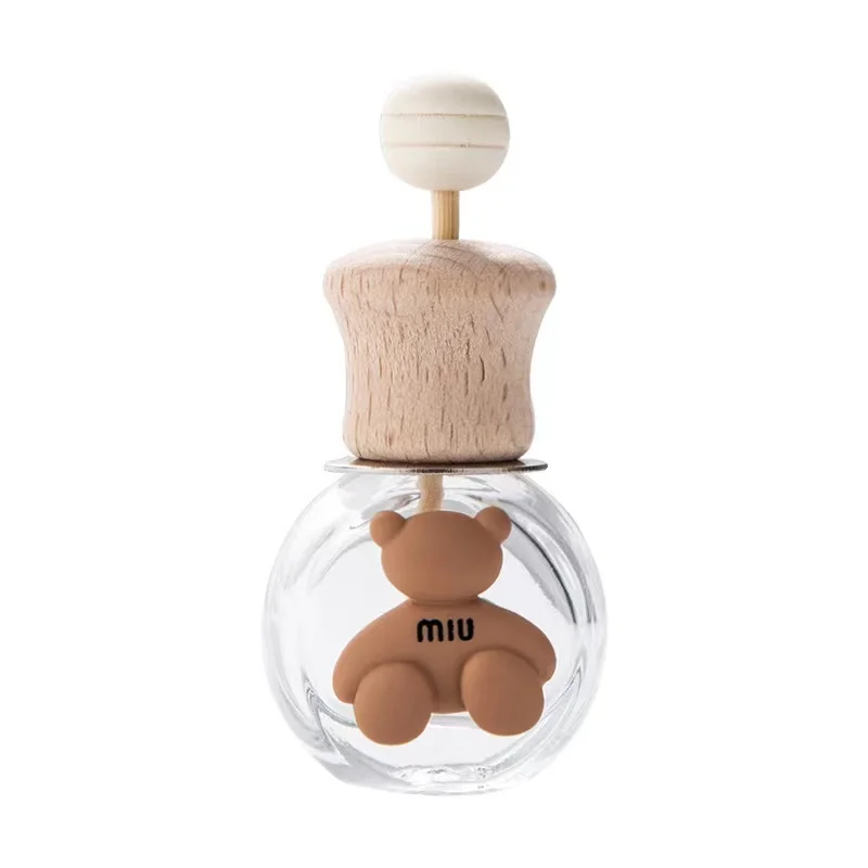 

25pcs Mini Perfume RefillableBottle 8ml Portable Wood Lid Cartoon Elegant Fragrance Packaging Empty Clear Glass Sample Vials