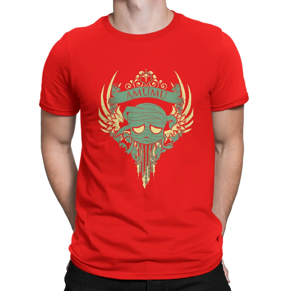 thumbnail image 1 of Camiseta AMUMU para hombre, de Arcane League of Legends, humor del juego LOL, manga corta, cuello redondo, algodón puro, ideal para regalar., 1 of 7