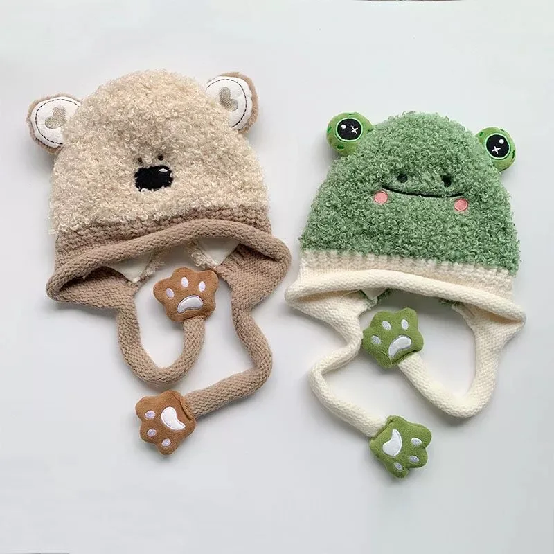 Children's ear protection fall and winter baby hat scarf thickening one Korean version of the girl warm super cute cute head cap
