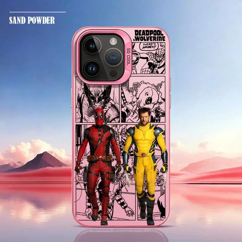 thumbnail image 1 of Marvel Deadpool y Wolverine funda de teléfono plateada colorida para Apple iPhone 16 15 pro Max 14 13 pro 12 11 14plus cubierta mate, 1 of 5