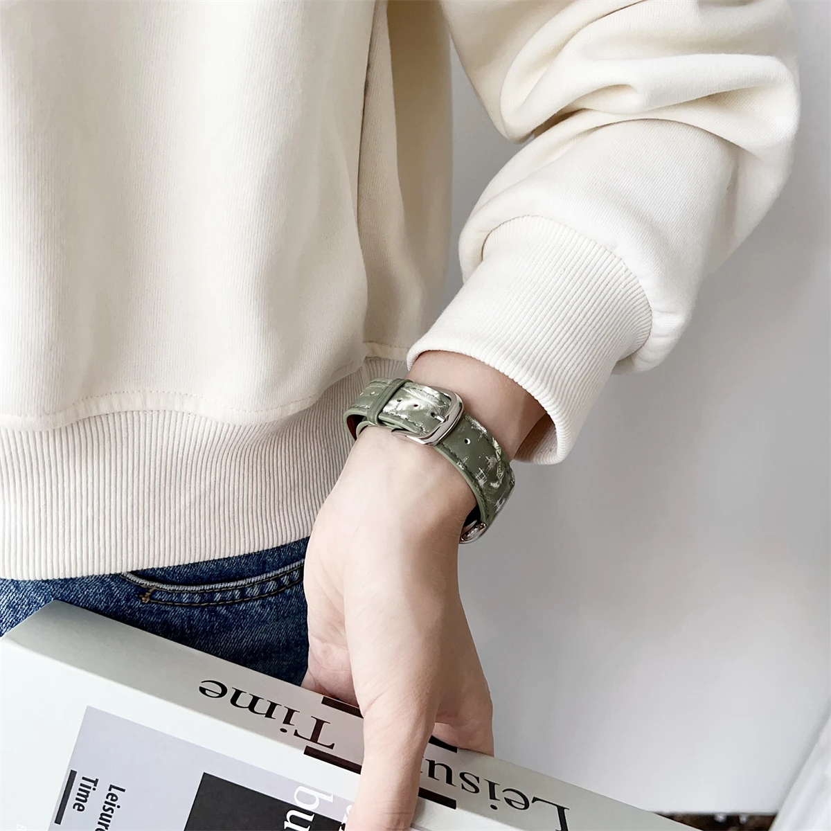 Correa de reloj para smartwatch de cuero pu correa de moda_voghion.com