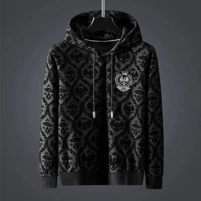 

2023 autumn and winter high-grade embroidered sweater Hoodie Korean version large loose casual men's wear out top fashion