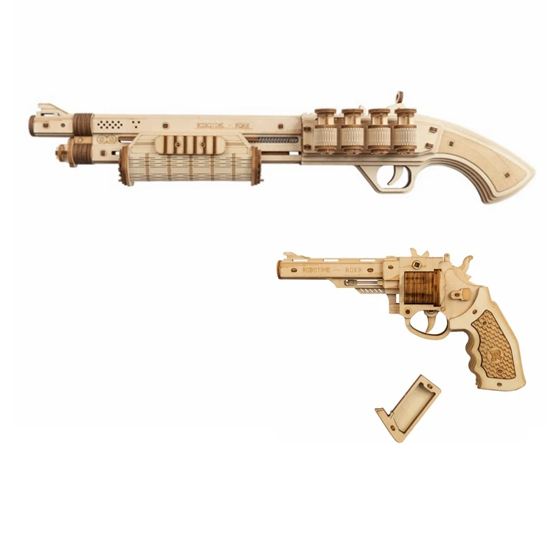 Robotime3DWoodenPuzzleRubberBandGunsJusticeGuardToyCorsacM60