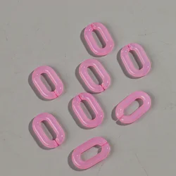 Vibrant Jelly Color Oval Acrylic Chain Connectors - 20 pcs for DIY Jewelry & Accessories (Jelly - pink)