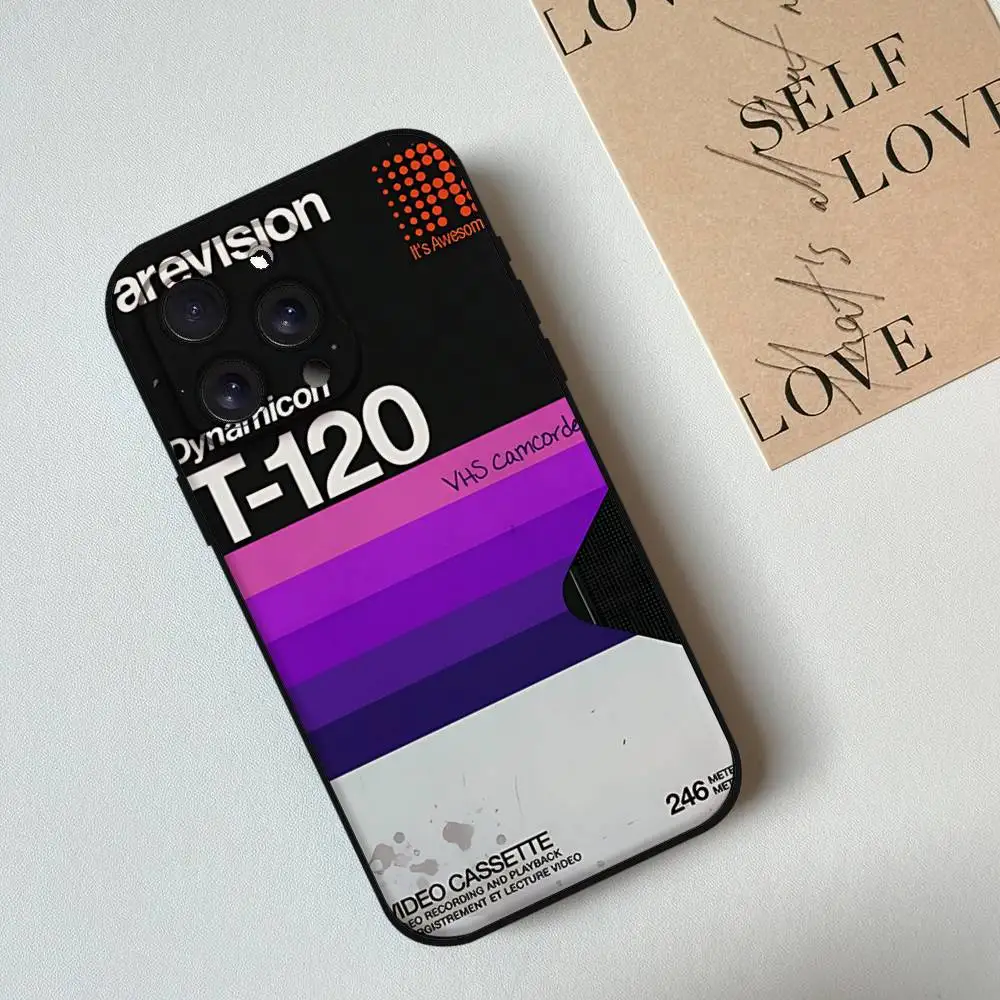 Vintage VHS Tape-Inspired Shockproof Silicone Phone Case Cover