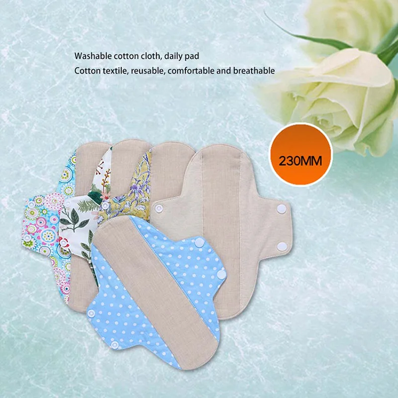 2 Pcs/Set Menstrual Pads Breathable Women Feminine Panty Liner Sanitary Napkin Pad Reusable Washable Cloth