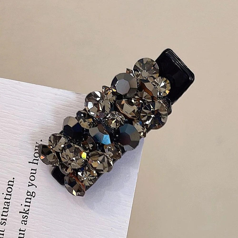 Exquisite Rhinestone Hair Clip Small Size Acetate Duckbill Hairpin For Women Girls Bangs Ponytail Holder Daily Headwear