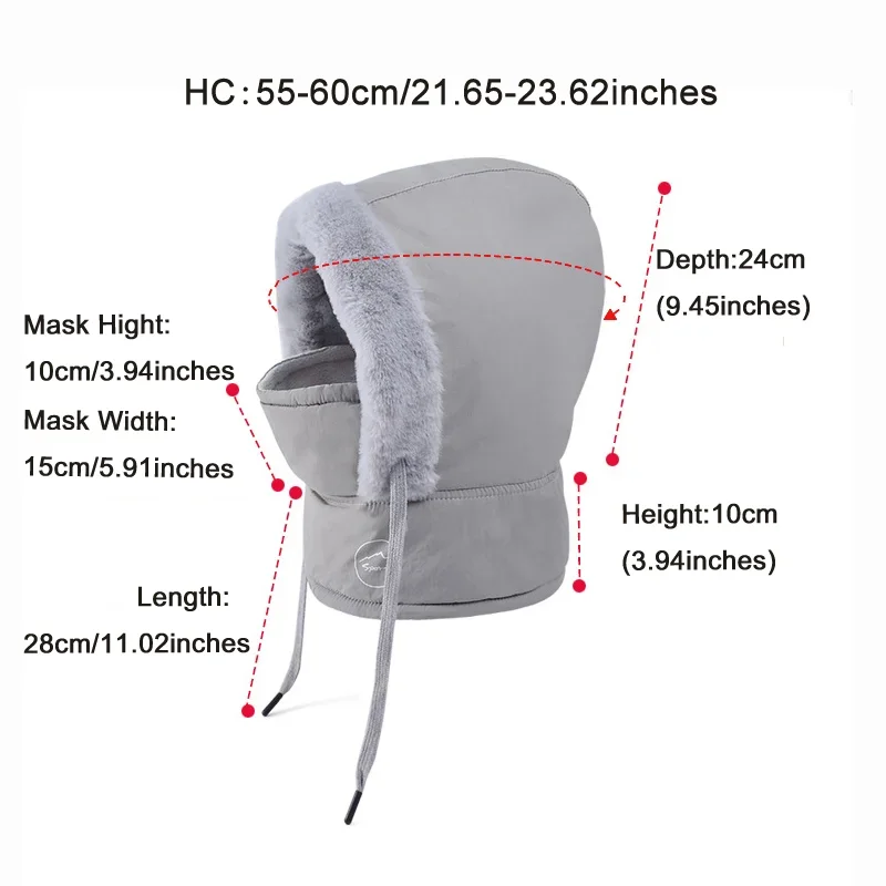 Unisex Plush Balaclava Hat Knitting Breathable Winter Women's Balaclava Hat Warm Neck Scarf With Face Mask For Outdoor Sports