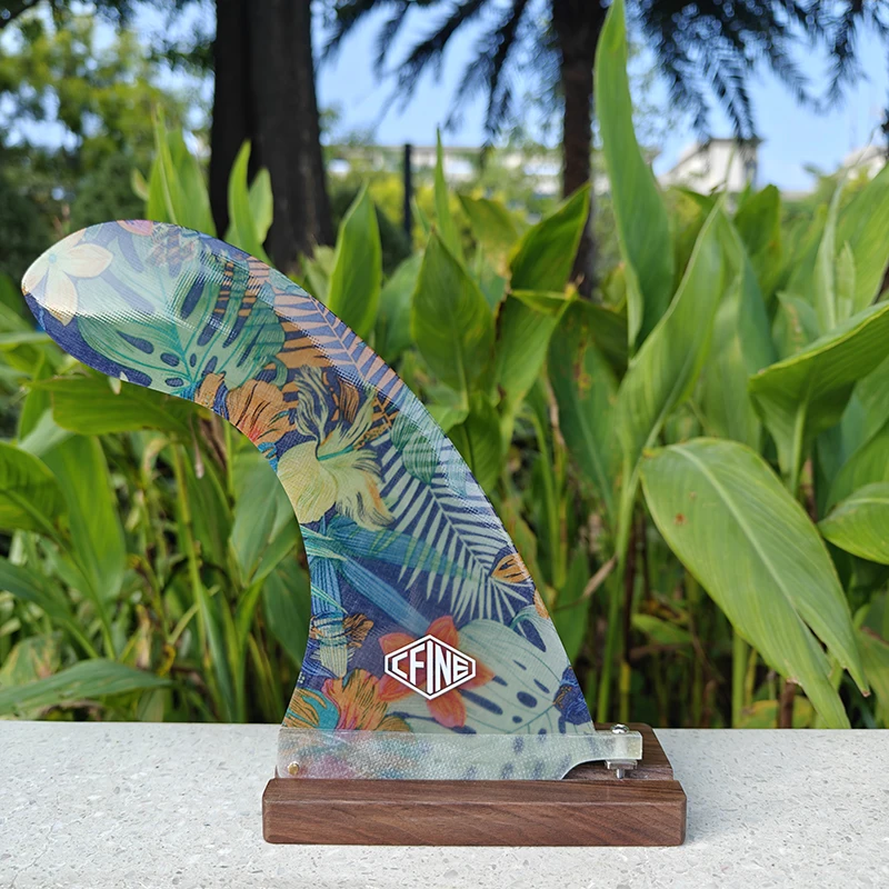 New big center fin 10&lsquo; longboard Fin fiberglass fabric inlay single fin for surfboard surfboard fin