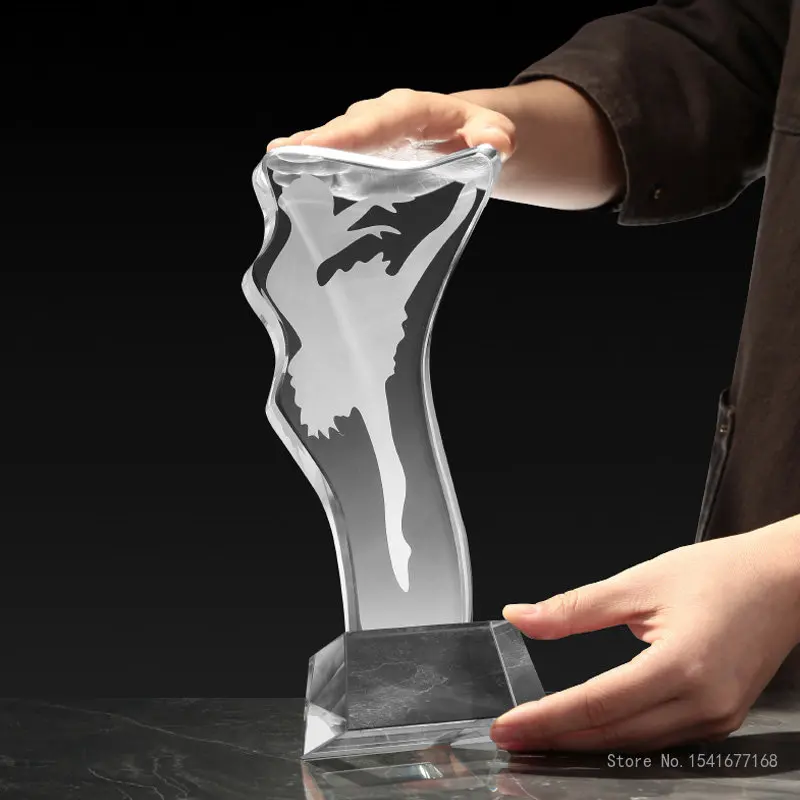 Resin Crystal Trophy for Dance Competition, Customized Ballet Trophy, Activity Awards, Home Decoration, Dancer Sculpture, 1Pc