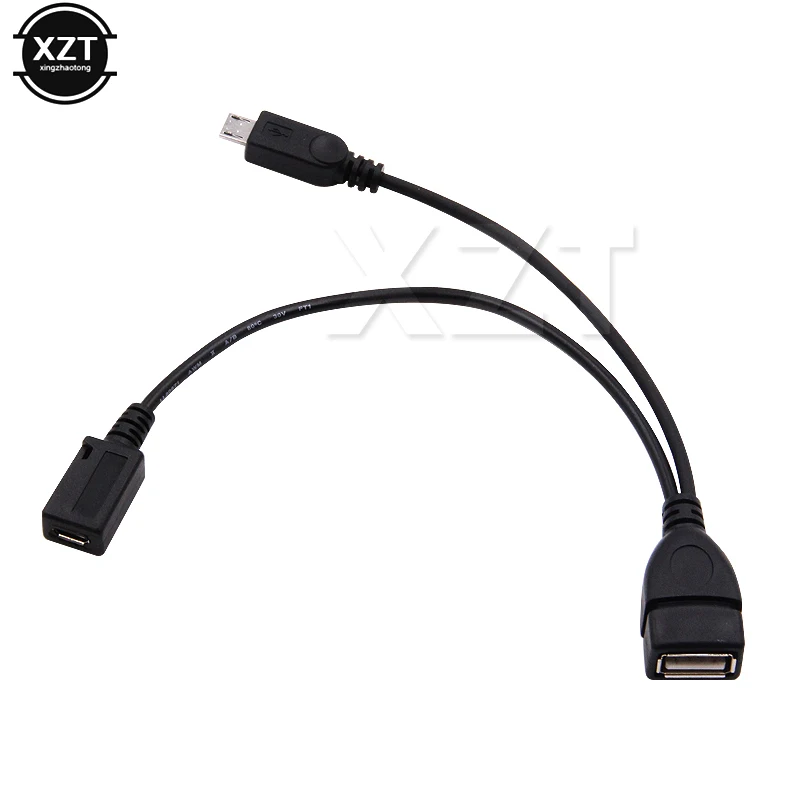 

1 in 2 OTG Micro USB Host Power Y Splitter USB Adapter to Mirco 5 Pin Male Female Cable OTG Data Cable