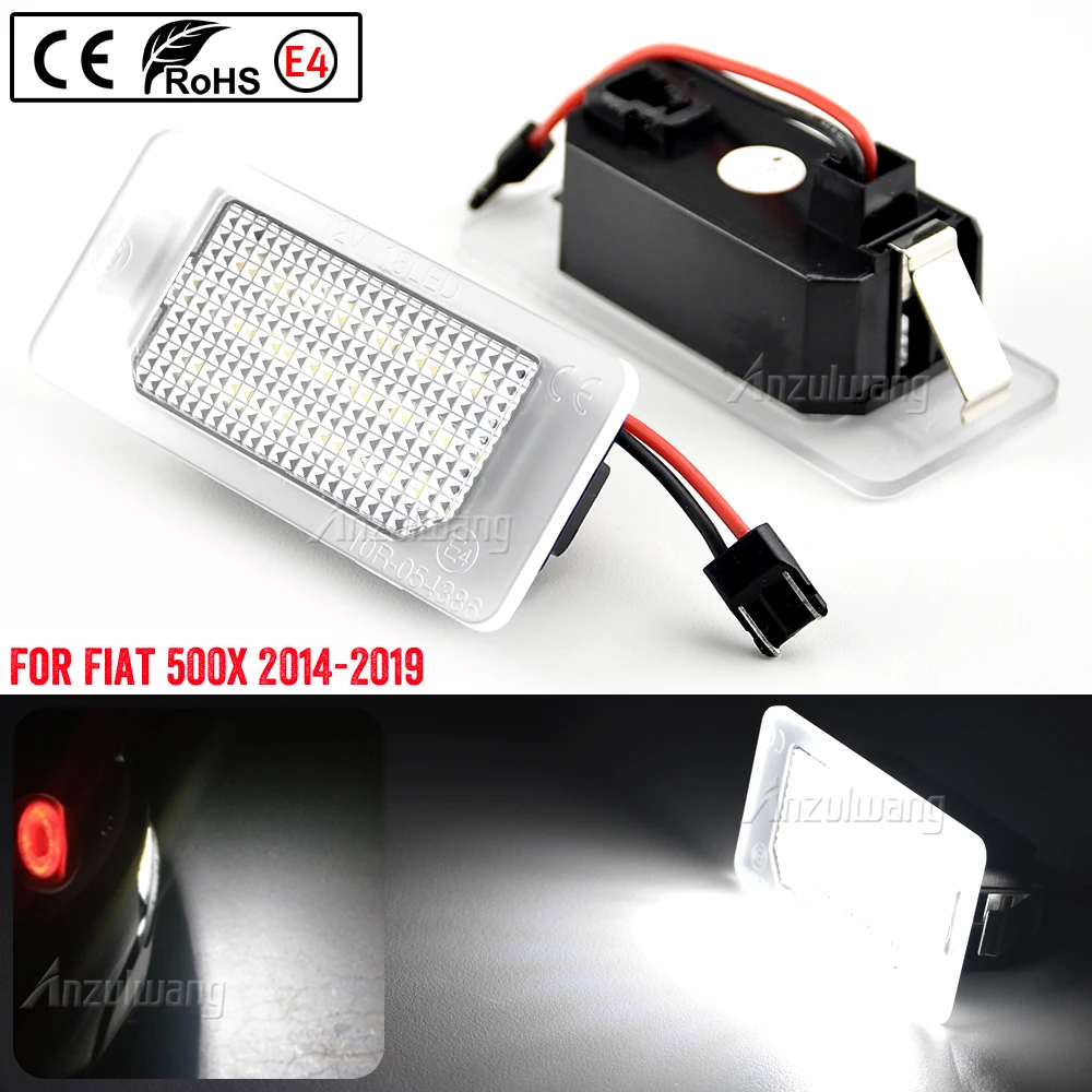 2Pcs Bianco Smd Auto Posteriore Led Luci Targa Lampada Per Fiat 500X 2014 2015 2016 2017 2018 2019