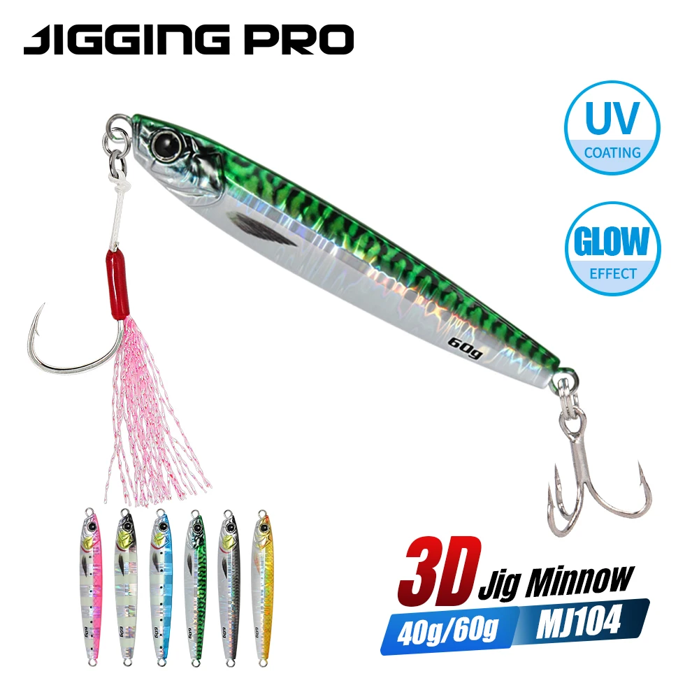 Owner GJL-30 Slow Jig Lure – Metal Jig For Shore Fishing, Glow Zebra Pattern, 1.1 Oz - View #8