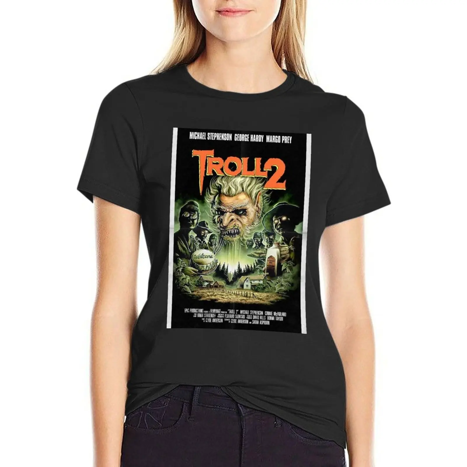 Troll 2 Movie Poster T-Shirt oversized tees animal print shirt for girls Female clothing womans clothing