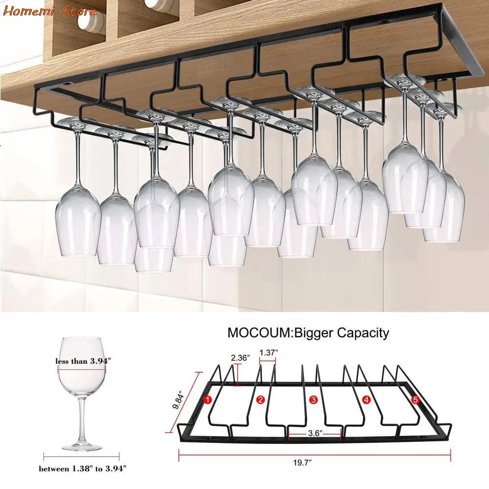 Wine Glasses Holder Stemware Hanging Rack Under Stemware