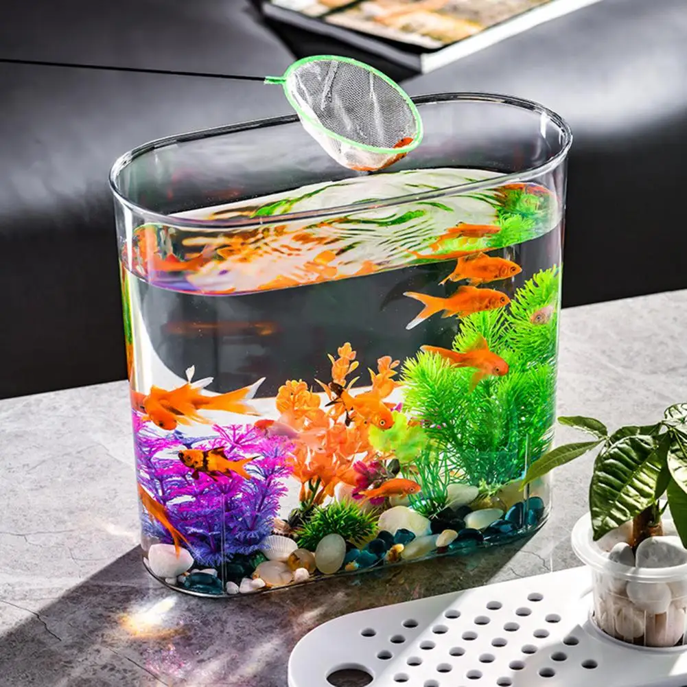 Stylish Desktop Fish Bowl with Holes And Lid Hydroponics Soil