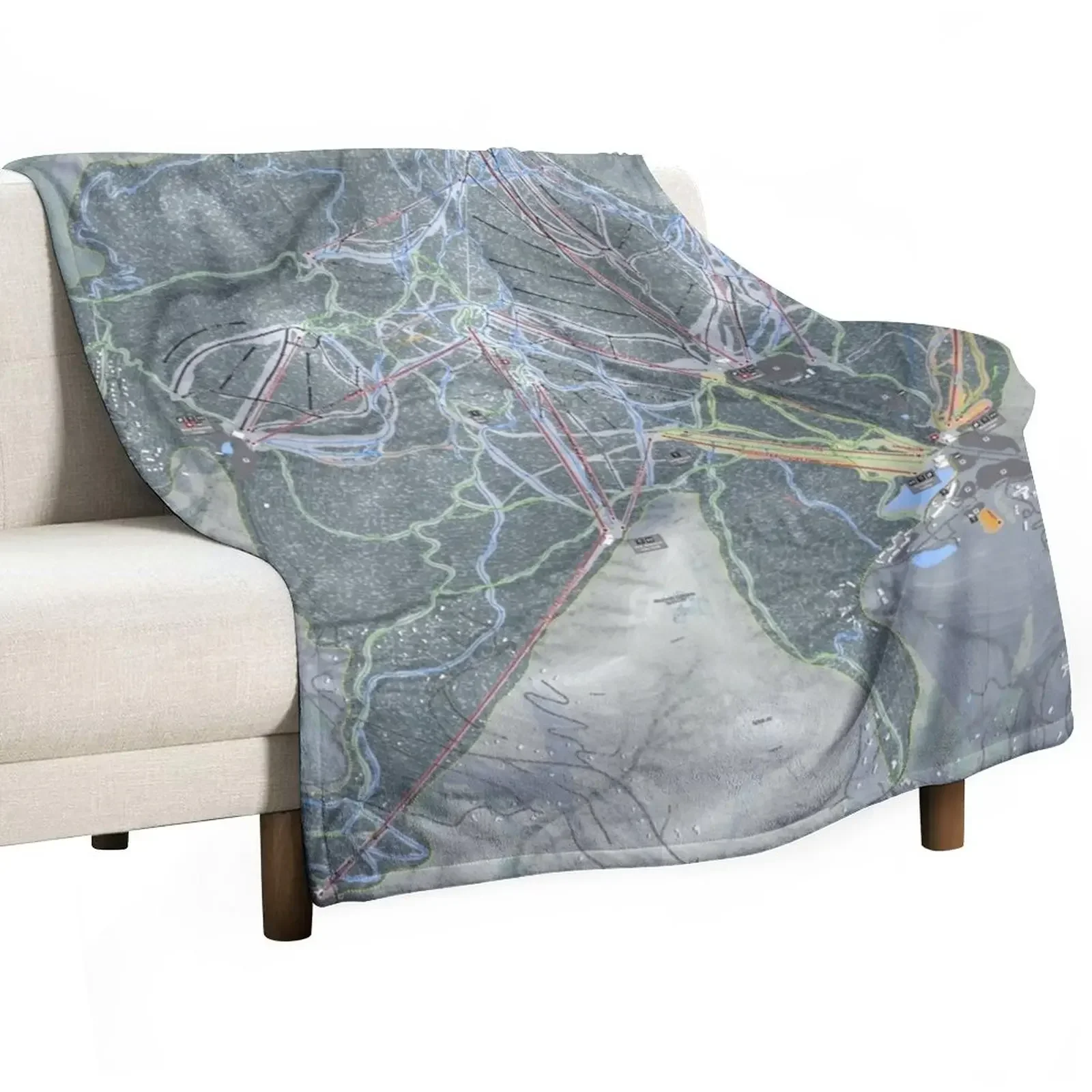 

Killington Resort Trail Map Throw Blanket Thins Sleeping Bag warm for winter Bed Blankets