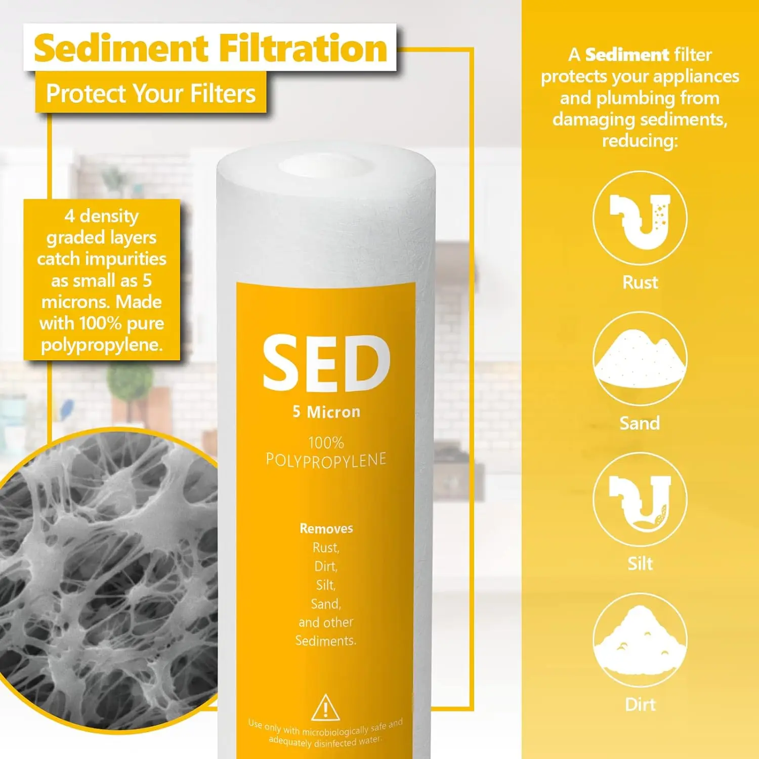 Water &ndash; 3 Year Reverse Osmosis System Replacement Filter Set & iSpring, Alkaline 6-Stage Re