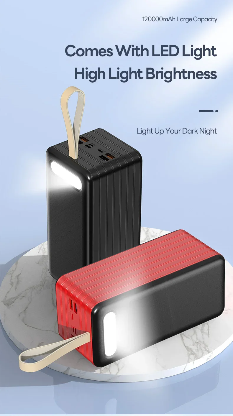 New 120000mAh Ultra Large Capacity 120W Fast Charger Portable Outdoor Power Bank for IPhone Xiaomi Huawei External Battery Pack 10 S5fa3d3d5db9648f6931488052a0de9d0K