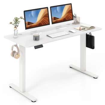 GOFLAME Electric Standing Desk, Sit Stand Home Office Desk with 3 Memory Height Settings, Height Adjustable Computer Desk