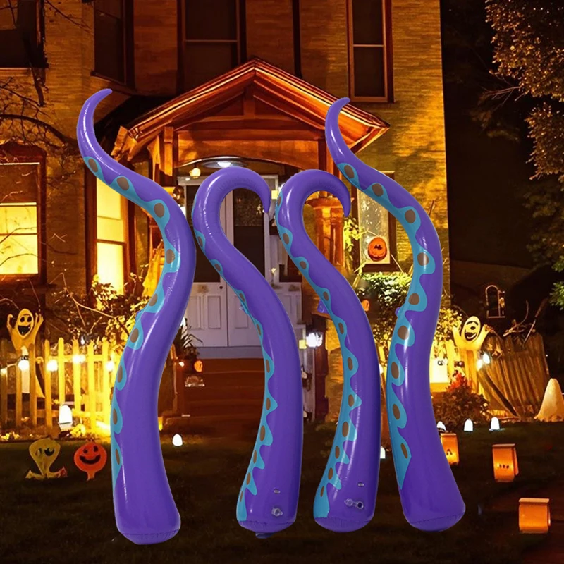 Aufblasbares Oktopus-Tentakel-Deko-Set, Halloween-Gartendekoration, Unterwasser-Themenparty-Requisiten, Spukhaus-Außendekoration