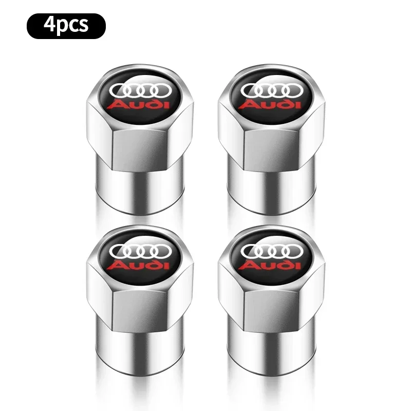 Premium Car Valve Stem Caps with Emblem - Set of 4