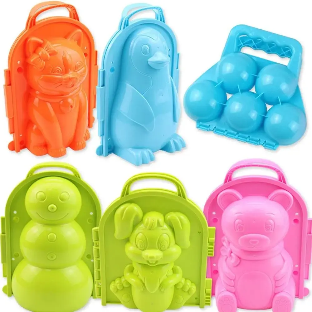 Snow Mold Snowball Maker Snow Toys Winter Snow Mold Tongs Dinosaur Duck Shape Cartoon Snow Sand Clip Mold Kid Snowball Fight 4