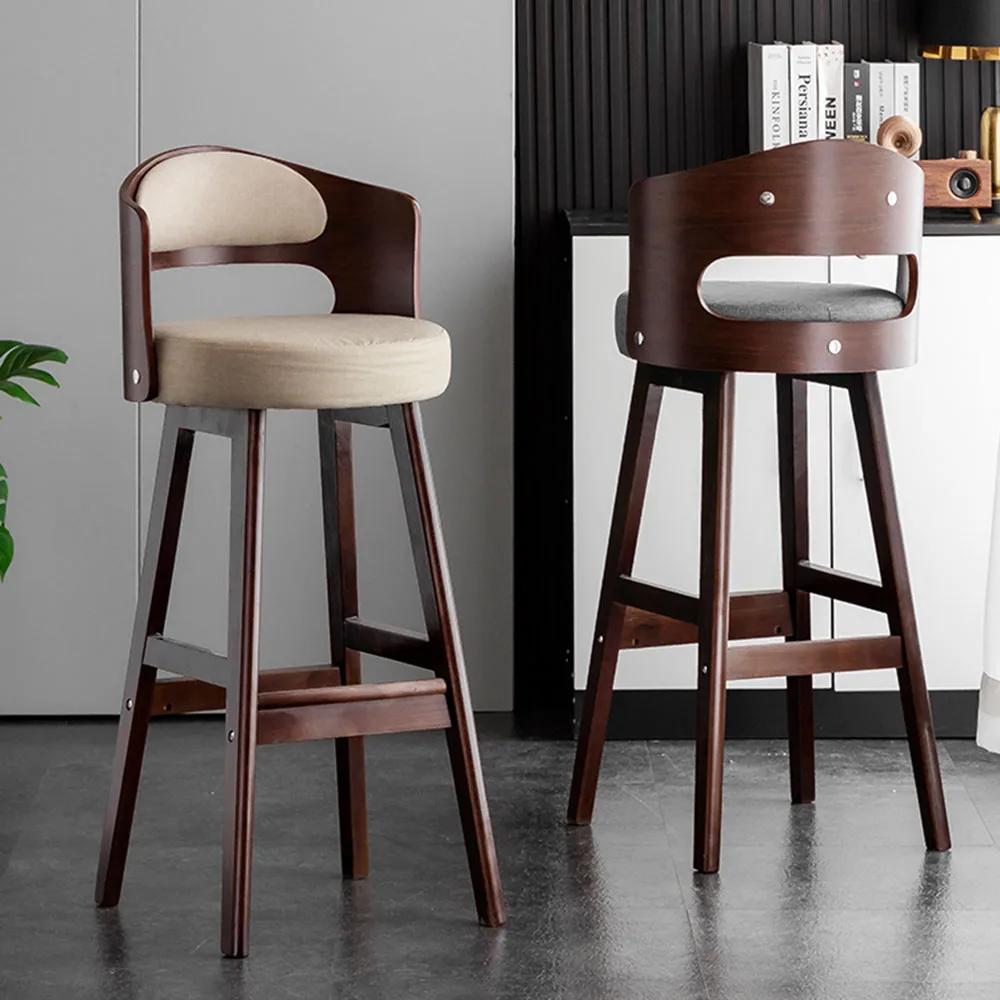 

American Wooden Bar Chair Reception Designer China Relax High Chairs Fashion Soft Comfort Tabourets De Bar Interior Decorations