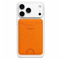 Luxury Magnetic Leather Wallet Phone Case with Card Holder (Orange)
