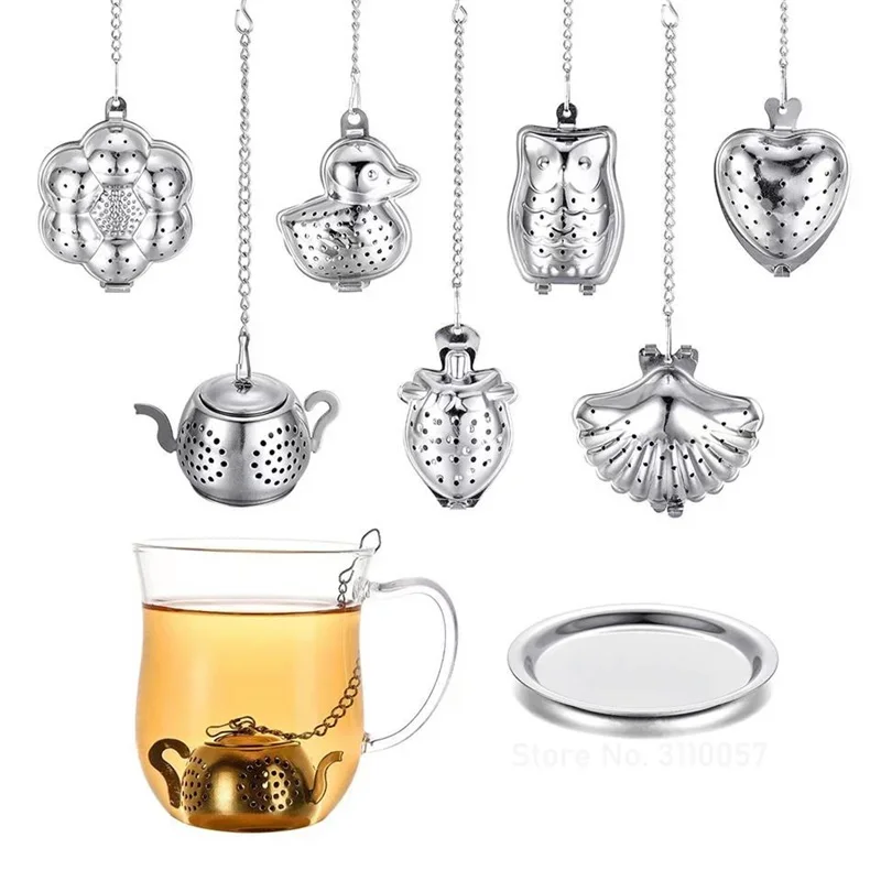 Stainless Steel Tea Infuser Teapot/Owl/Duck/Pumpkin Tray Spice Tea Strainer Herbal Filter Teaware Accessories Kitchen Tools tea infuser,tea strainer,tea filter