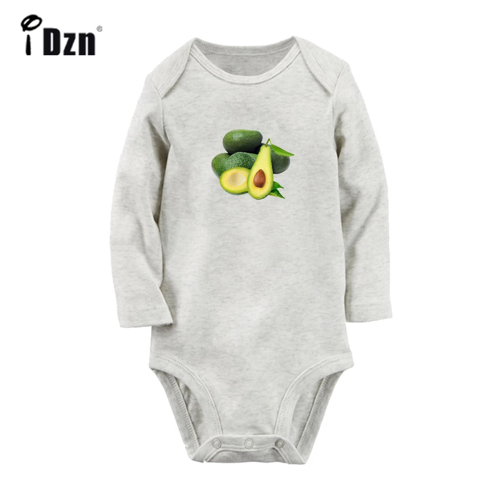 

iDzn NEW Avocado Sweet Delicious Fruit Cute Baby Fun Rompers Boys Girls Bodysuit Infant Long Sleeves Jumpsuit Kids Soft Clothes