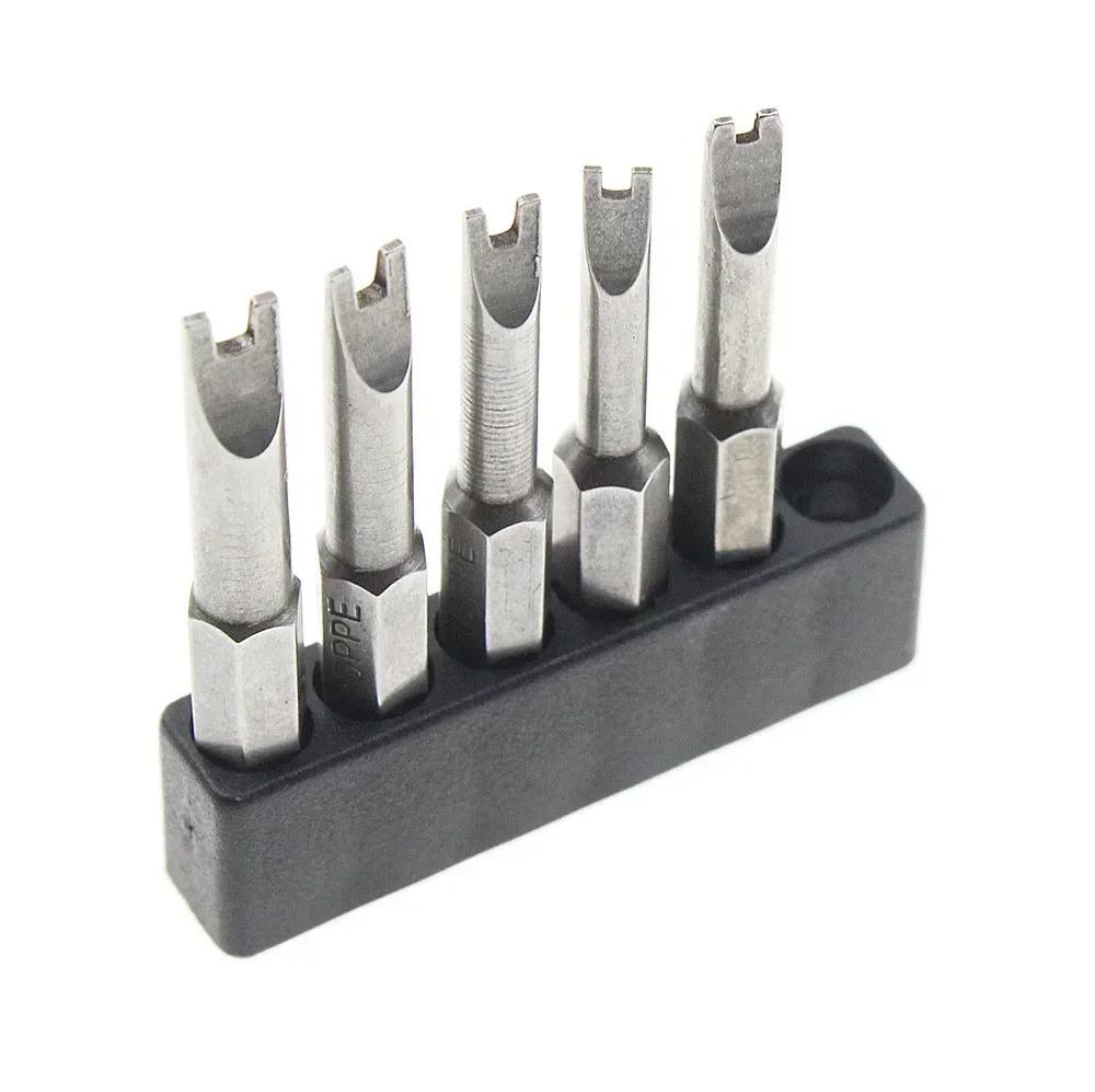 5 stücke Magnetische U-förmigen Spitze Elektrische Schraubendreher Bit 50mm 1/4 Zoll Hex Griff U4 U5 U6 U7 U8 S2 Legierung Stahl Magnetische Bits – Detail 5