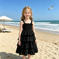 Robes d'été pour adolescentes 2026 Nouvelle collection – Robe décontractée sans manches à volants superposés pour enfants, idéale pour la plage et les fêtes – Robes de princesse pour enfants de 3 à 12 ans 2