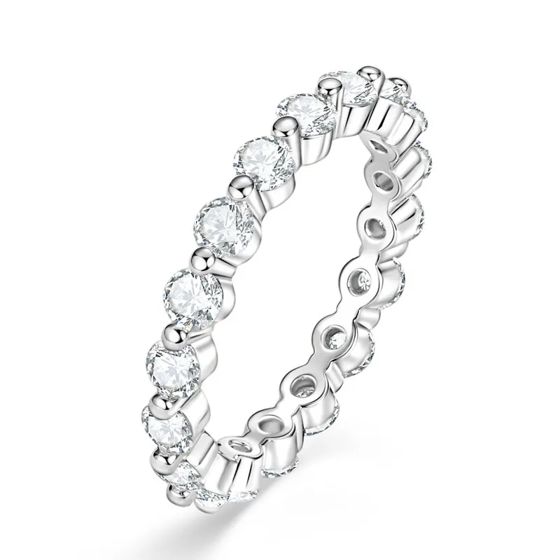 Ehhai GRA-Zertifizierter 3mm Moissanit Voll-Eternity-Ring Stapelbarer Verlobungsring für Damen 14K Goldfilled Hochzeitsschmuck Geschenke – Detail 2