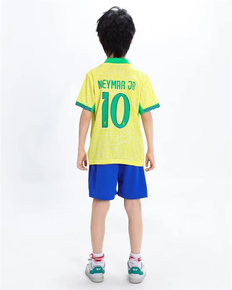 adult children's clothing set Football sport Uniforms boy girl Brazilian Fans Jersey Training wear games kits Leisure shirt