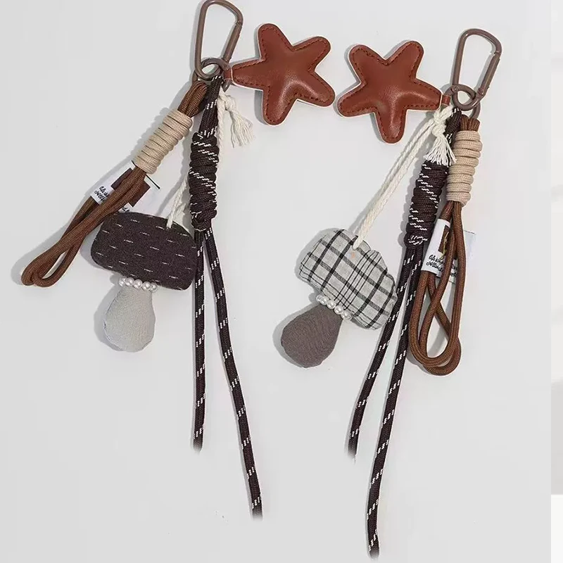 Miu Series American Style Baseball Keychain PU Leather Letter B Backpack Pendant