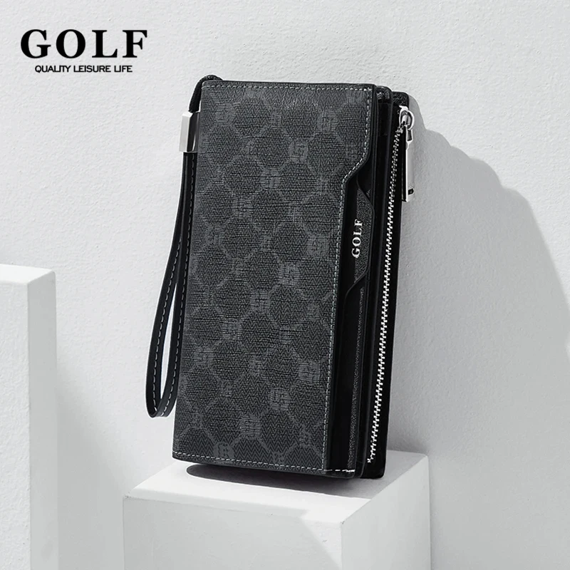 

GOLF Long Wallet for Men Leather Male Clutch Bag Purse Wallet Wrist Bag Credit Card Organizer Hand Bags Money Clip Minimalist