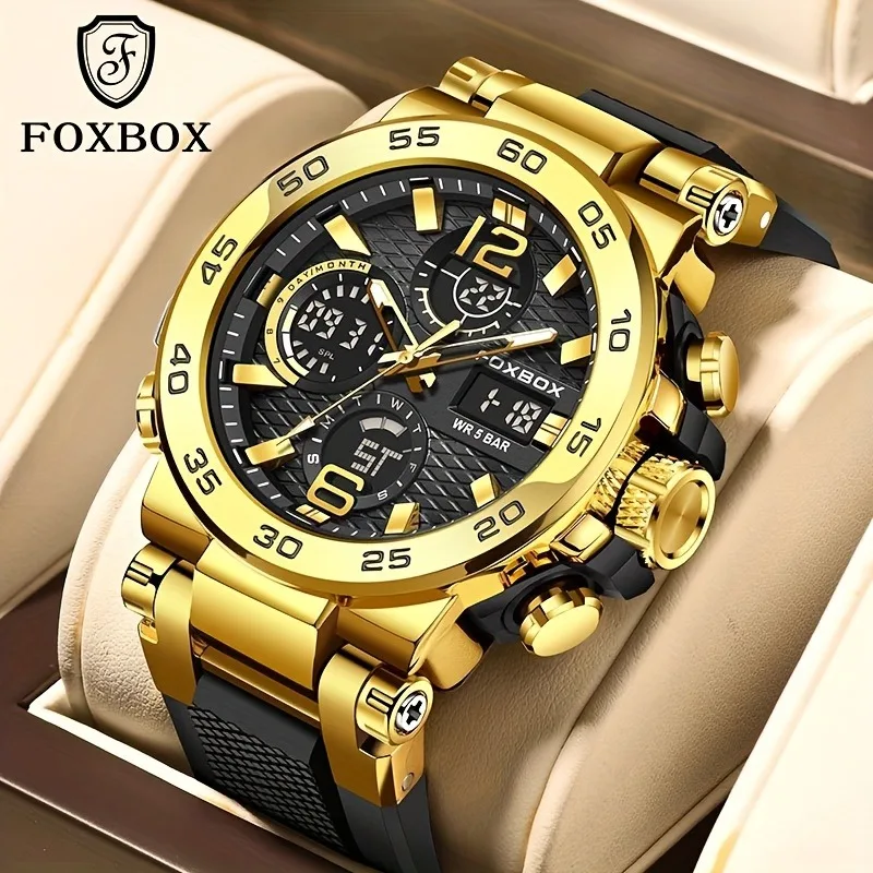 

Quartz Male Clock Luxury LCD Display Men Wristwatches Luminous Sport Man Watch Waterproof Military Multi-functional