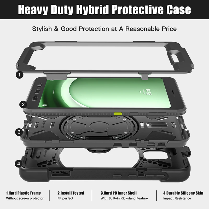 Enhanced Protective 360° Rotating Tablet Case with Stand
