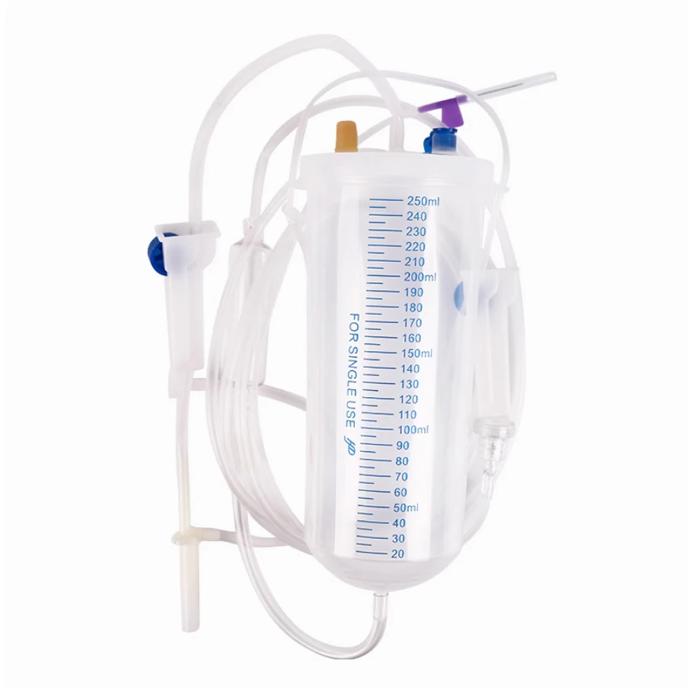 Pet Or Farming Animal Needle Hanging Bottle Infusion Set 250ml Clinic Care With Scale