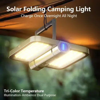 2000LM Rechargeable LED Camping Lantern – Magnetic Base, Solar Charging, Hook Design, Portable Emergency Tent Light 1