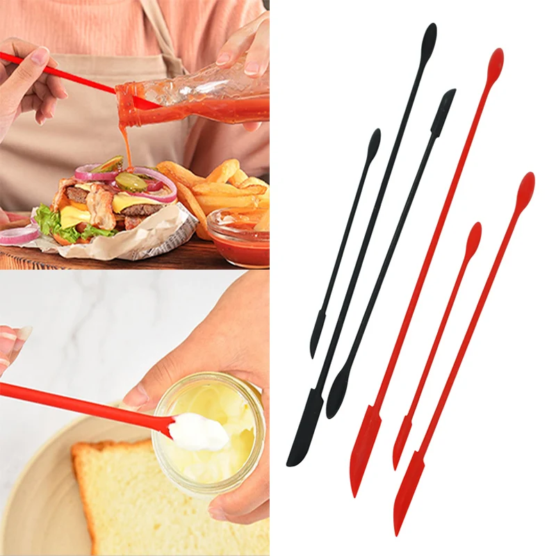 1Pcs Double Head Mini Silicone Spatula for Thin Jar Makeup Butter Cake