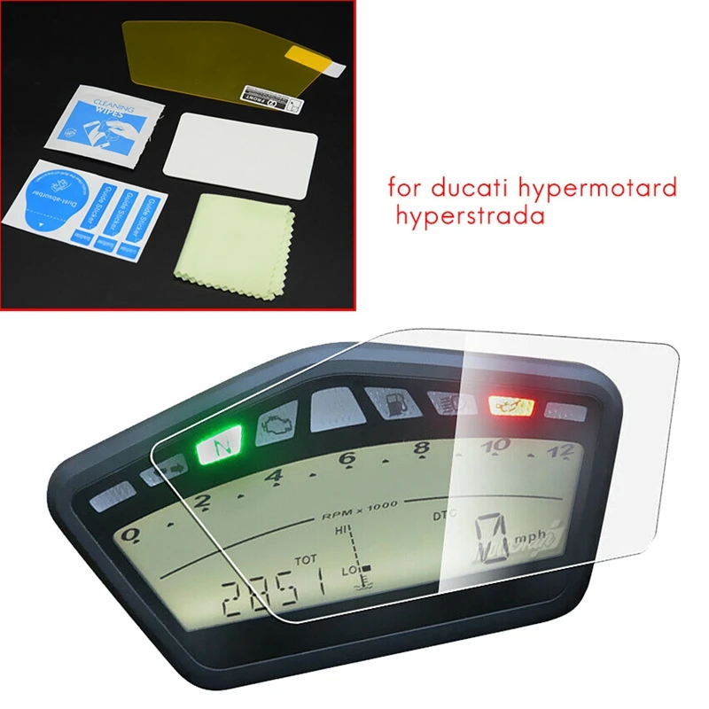 

NEW-For Ducati Hypermotard Hyperstrada Motorcycle Instrument Blu-Ray Scratch Protection Film Dash Board Screen Protector