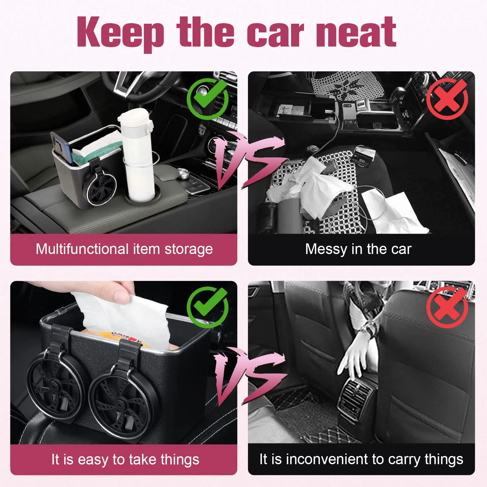 Car Armrest Storage Box Water Cup Holder Car Seat Storage Holder Car  Console Cup Holders For Water Cup Tissue Phone - AliExpress