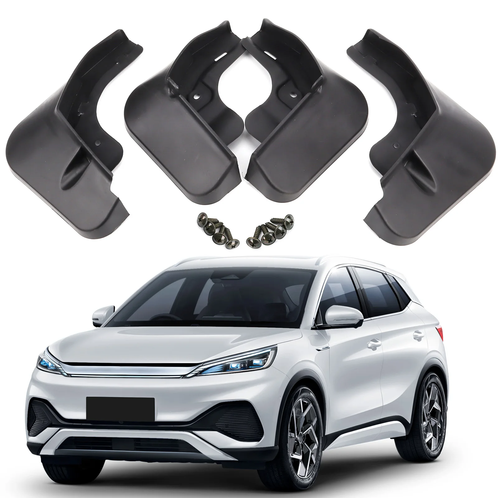 4x עבור BYD Atto 3 Yuan Plus 2022 2023-2025 סט פנסי בוץ מגן זרם קדמי אחורי מולד כיסוי פנס רכב אביזרים